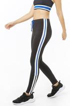 Forever21 Active Total Coverage Striped-trim Leggings