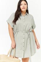 Forever21 Plus Size Pinstriped Shirt Dress