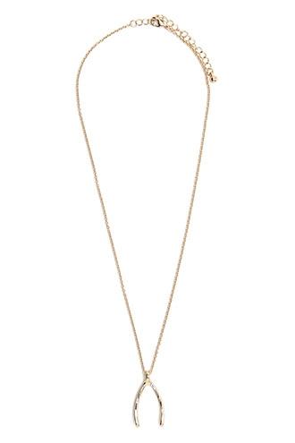 Forever21 Gold Wishbone Pendant Necklace