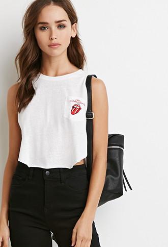 Forever21 Women's  Rolling Stones Pocket Tank