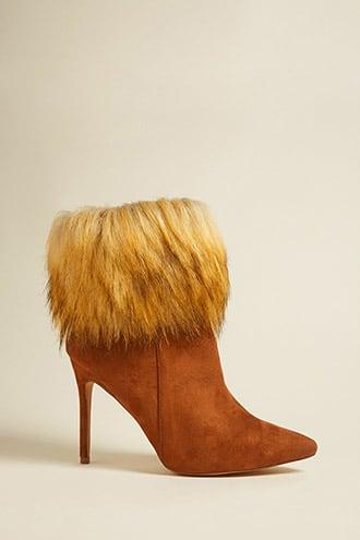 Forever21 Faux Fur-trim Pointed Boots