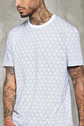 21 Men Men's  Zigzag Print Tee