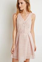 Forever21 Women's  Blush Textured Fit & Flare Dress