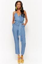 Forever21 Wide-leg Chambray Jumpsuit