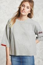 Forever21 Boxy New York Embroidered Top