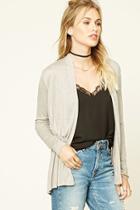 Forever21 Women's  Taupe Slub Knit Open-front Cardigan