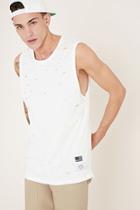 21 Men Men's  Ivory Reason Destroyed Muscle Tee