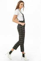 Forever21 Grid Straight-leg Overalls