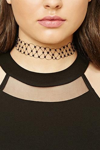 Forever21 Black Beaded Tattoo Choker