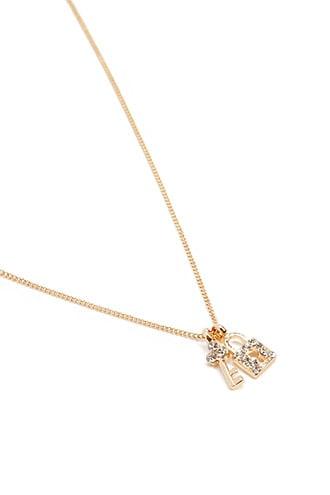 Forever21 Rhinestone Lock & Key Necklace