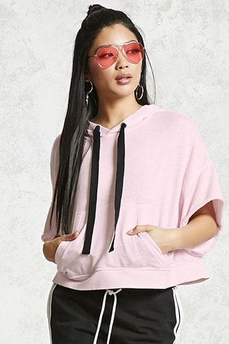 Forever21 Contemporary Raw-cut Hoodie