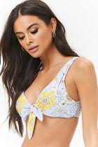 Forever21 Floral Tie-front Bikini Top