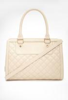 Forever21 Quilted Rectangle Satchel (cream)