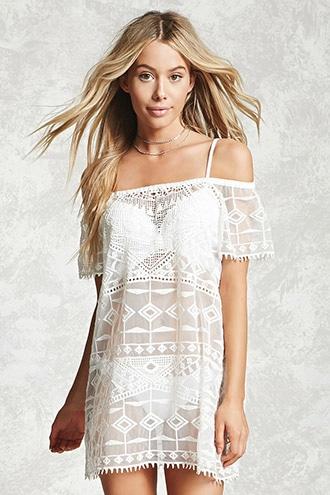 Forever21 Crochet Embroidered Cover-up