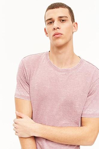 Forever21 Curved Hem Burnout Tee