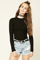 Forever21 Women's  Black Cable Knit Sweater