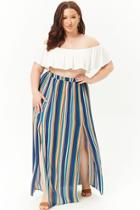 Forever21 Plus Size Multi-striped Maxi Skirt