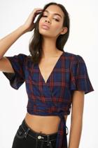 Forever21 Plaid Wrap Crop Top
