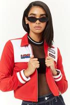Forever21 Patch Cropped Track Jacket