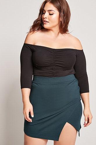 Forever21 Plus Size Ruched Off-the-shoulder Top