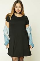 Forever21 Plus Women's  Black Plus Size Swing Dress