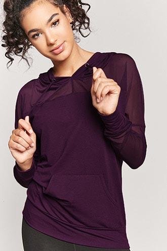 Forever21 Active Mesh-panel Hoodie