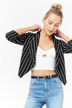 Forever21 Open-front Pinstriped Blazer