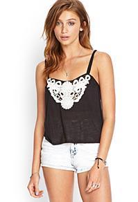 Forever21 Boxy Crochet Knit Cami