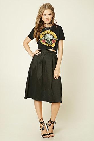 Forever21 Women's Pleated Midi Skirt