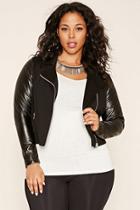 Forever21 Plus Women's  Black Plus Size Moto Jacket