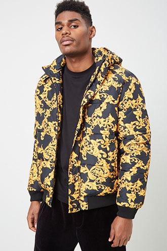 Forever21 Baroque Print Puffer Jacket