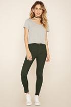 Forever21 Women's  Olive Classic Skinny Pants