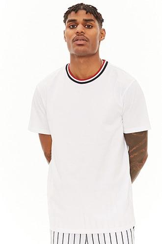 Forever21 Contrast Trim Cotton Tee