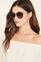 Forever21 Gold & Black Metal Trim Cat Eye Sunglasses