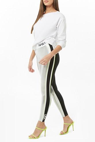 Forever21 Nasa Graphic Metallic Leggings