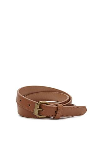 Forever21 Faux Leather Skinny Belt (brown)
