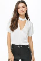 Forever21 Satin Cutout Top
