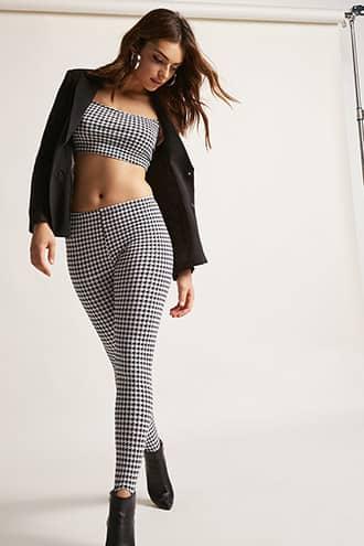 Forever21 Motel Houndstooth Stirrup Pants