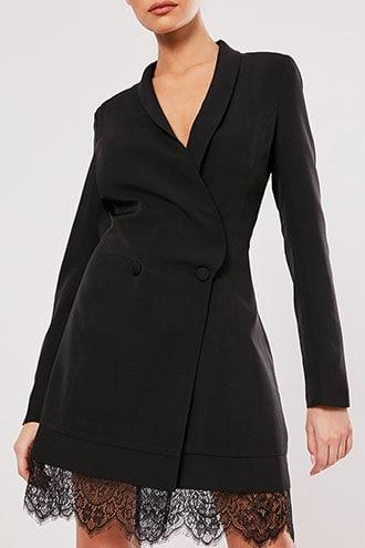 Forever21 Missguided Lace-hem Blazer Dress