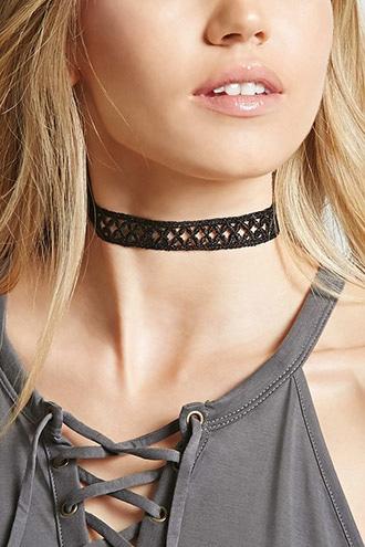 Forever21 Geo Crochet Knit Choker
