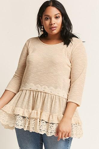 Forever21 Plus Size Marled Tiered-hem Top