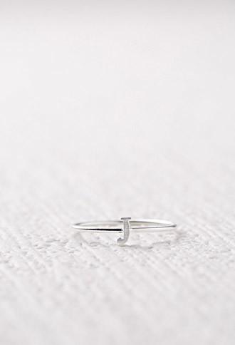 Forever21 Cool And Interesting J Initial Ring (silver)
