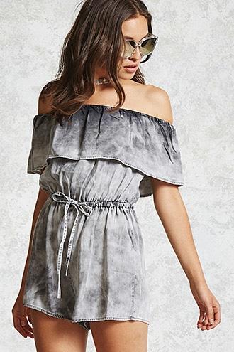 Forever21 Contemporary Mineral Wash Romper