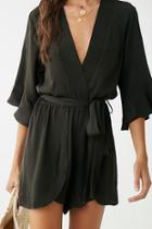 Forever21 Surplice Ruffle-trim Romper