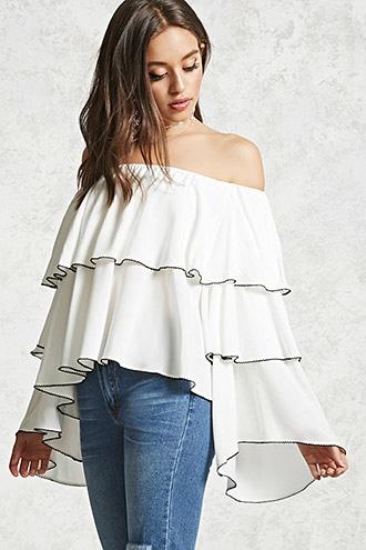 Forever21 Tiered Off-the-shoulder Blouse