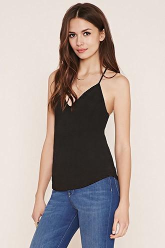 Love21 Women's  Black Contemporary Y-back Cami