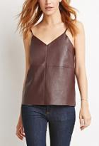 Love21 Women's  Faux Leather Cami