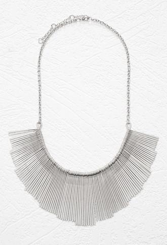 Forever21 Matchstick Statement Necklace (silver)