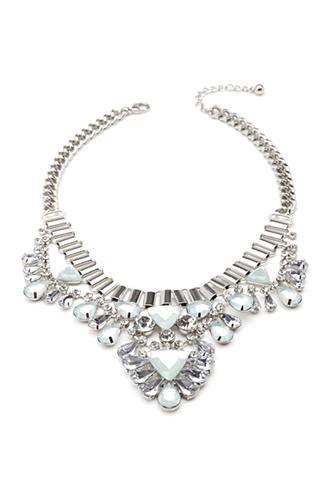 Forever21 Triangle Statement Necklace Mint/silver One Size