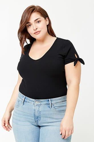 Forever21 Plus Size Tie-sleeve Top